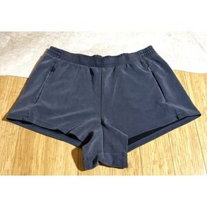 Victoria Secret Lined Gray Velvet Shorts With Circle VS Zipper Women's Size XL